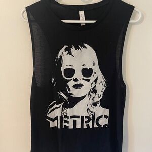 Black METRIC Band Tank- Bella Canvas (super soft!) size L